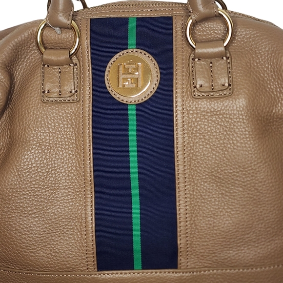 Tommy Hilfiger, Bowler Bag. Tan Pebbled Leather. VINTAGE! - Picture 2 of 13